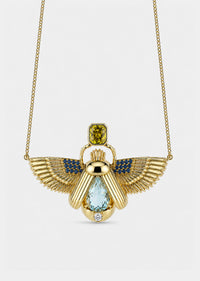 Scarab Necklace - Topaz + Sphene