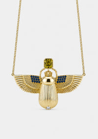 Scarab Necklace - Topaz + Sphene