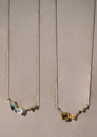 Serotonin Lux Necklace - Watermelon Tourmaline + Aquamarine