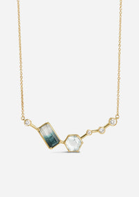 Serotonin Lux Necklace - Watermelon Tourmaline + Aquamarine