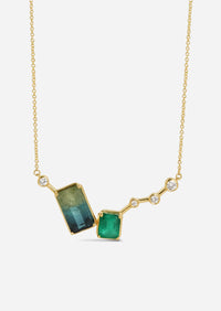 Serotonin Lux Necklace - Watermelon Tourmaline + Emerald
