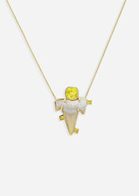 Shark Bite Necklace - Yellow Sapphire