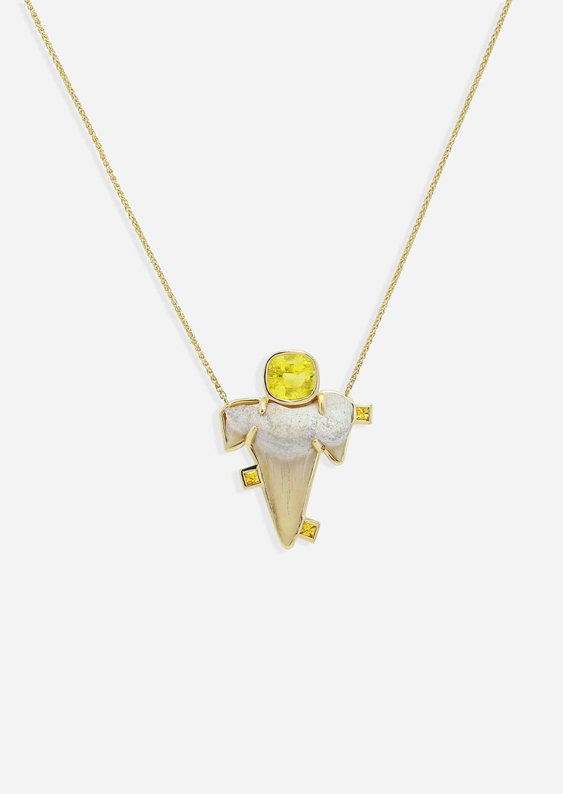 Shark Bite Necklace - Yellow Sapphire