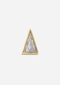 Diamond Triangle Slice Threaded Flat Back Earring | Single