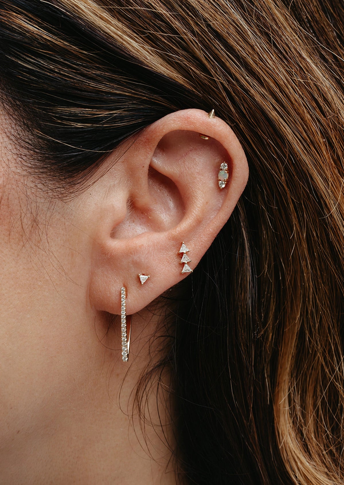 Spike Threaded Flat Back Earring