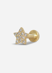 Star Threaded Flat Back Earring | Single