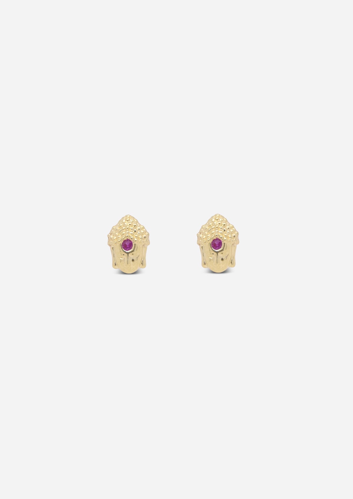 Third Eye Buddha Threaded Flat Back Earring | Single