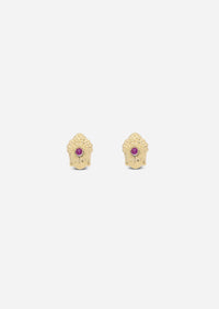 Third Eye Buddha Threaded Flat Back Earring | Single