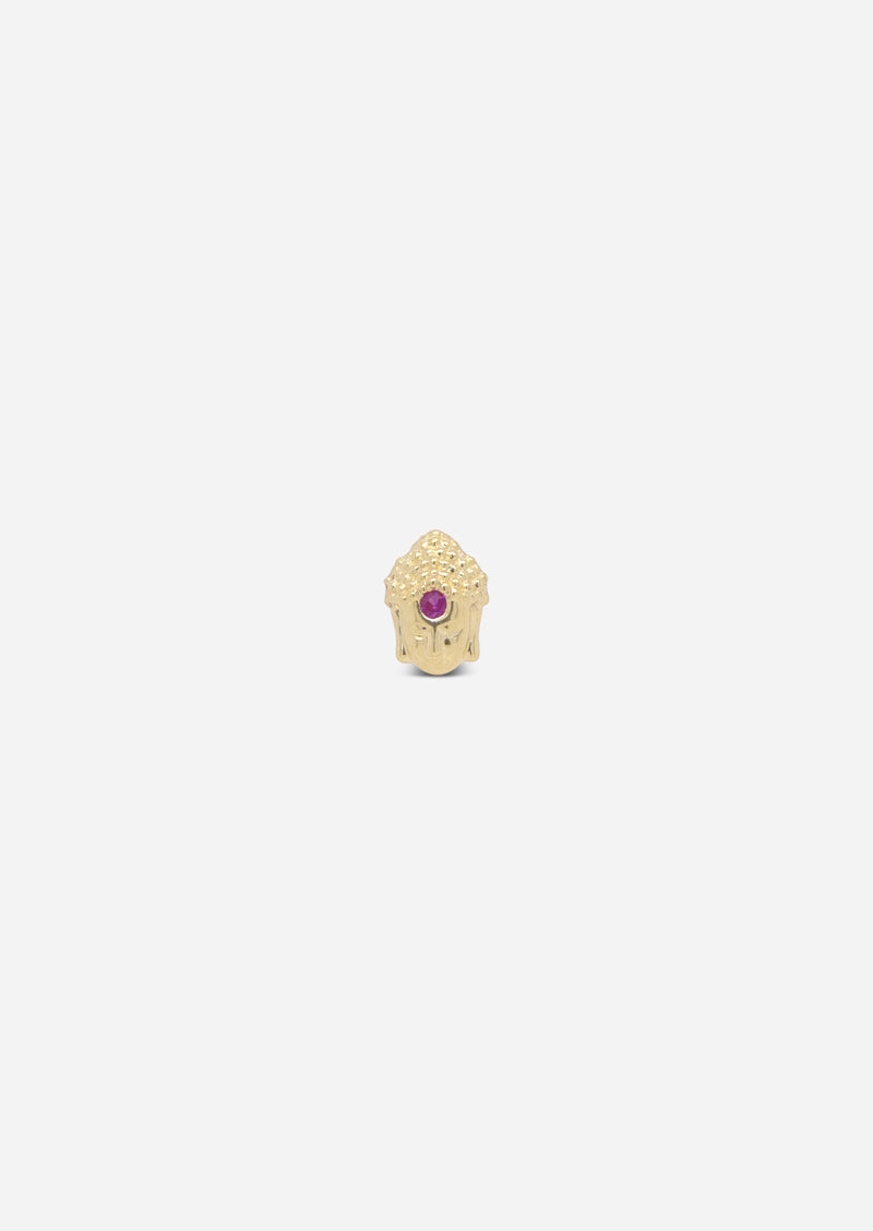 Third Eye Buddha Threaded Flat Back Earring | Single