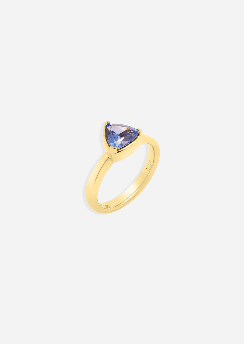 Trillion Cornflower Blue Sapphire Ring