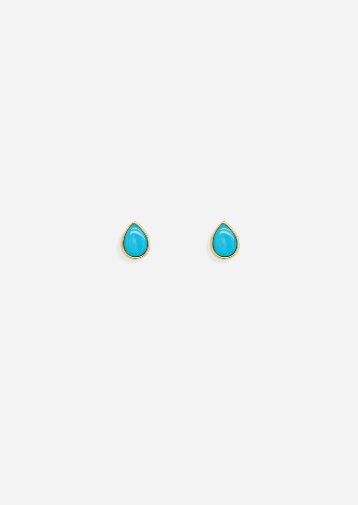 Ankh Inlay Threaded Flat Back Earring - Turquoise | Single