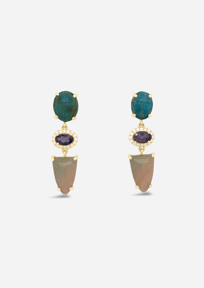 Turquoise Scarab Earrings