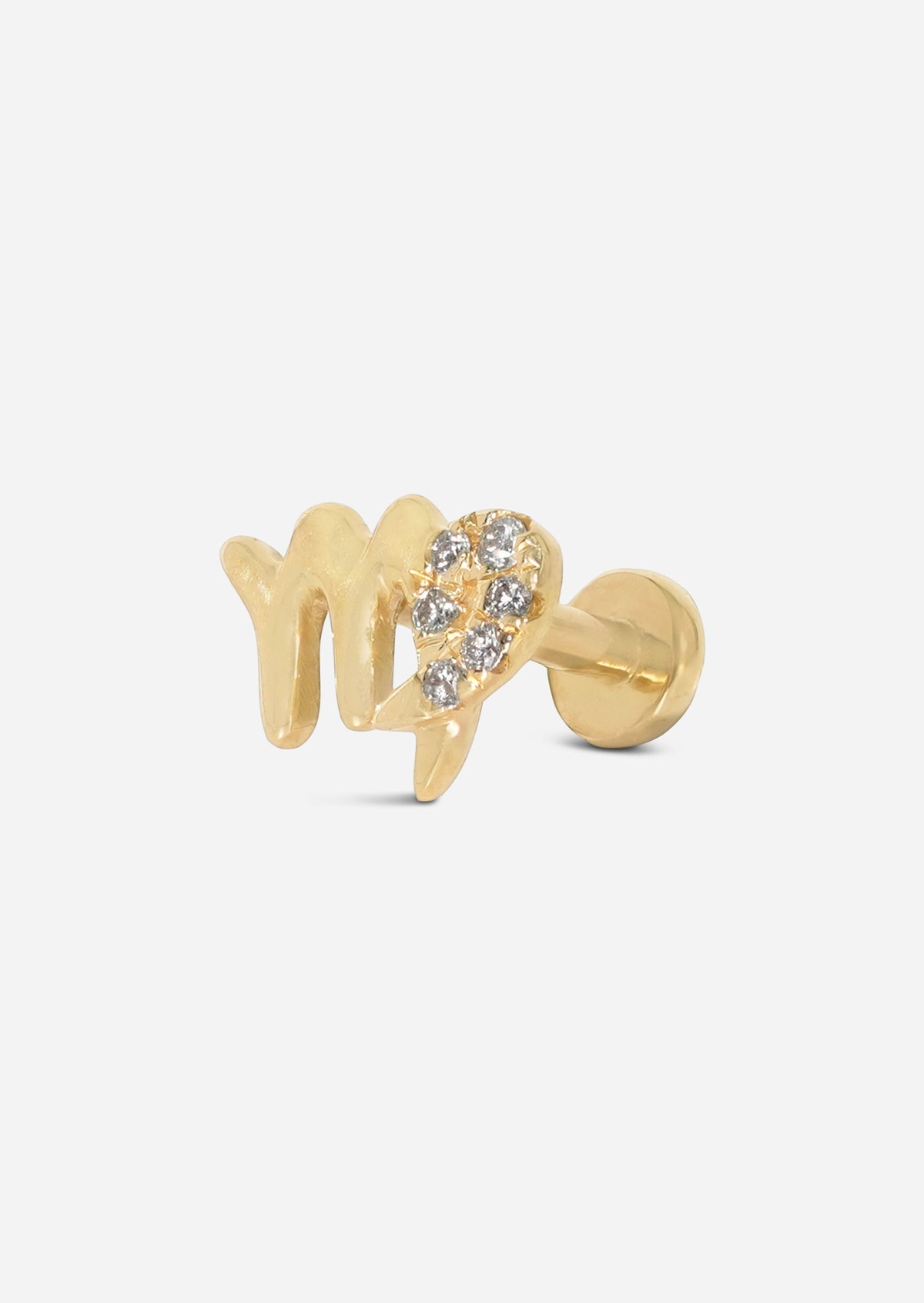 Virgo Threaded Flat Back Earring