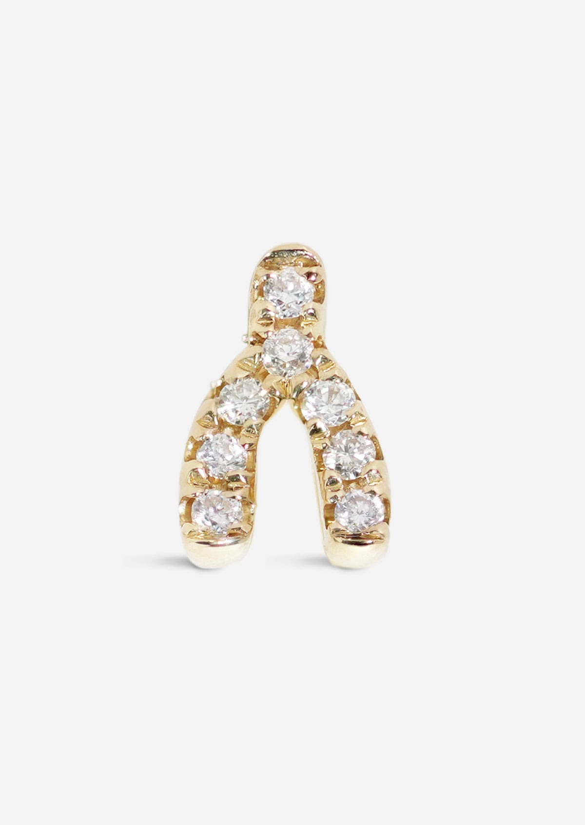 Wishbone Threaded Flat Back Earring | Single