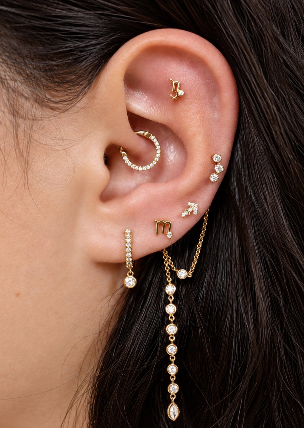 Scorpio Threaded Flat Back Earring