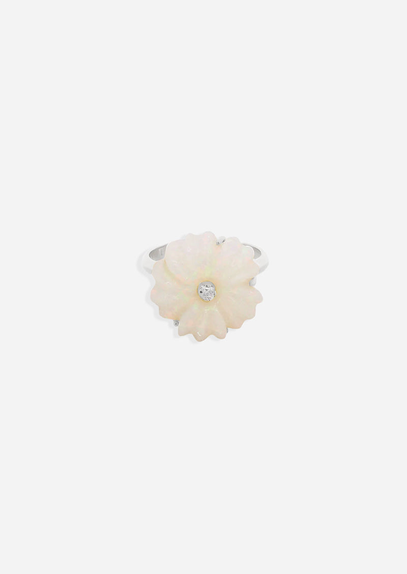Lotus Flower Ring - Opal