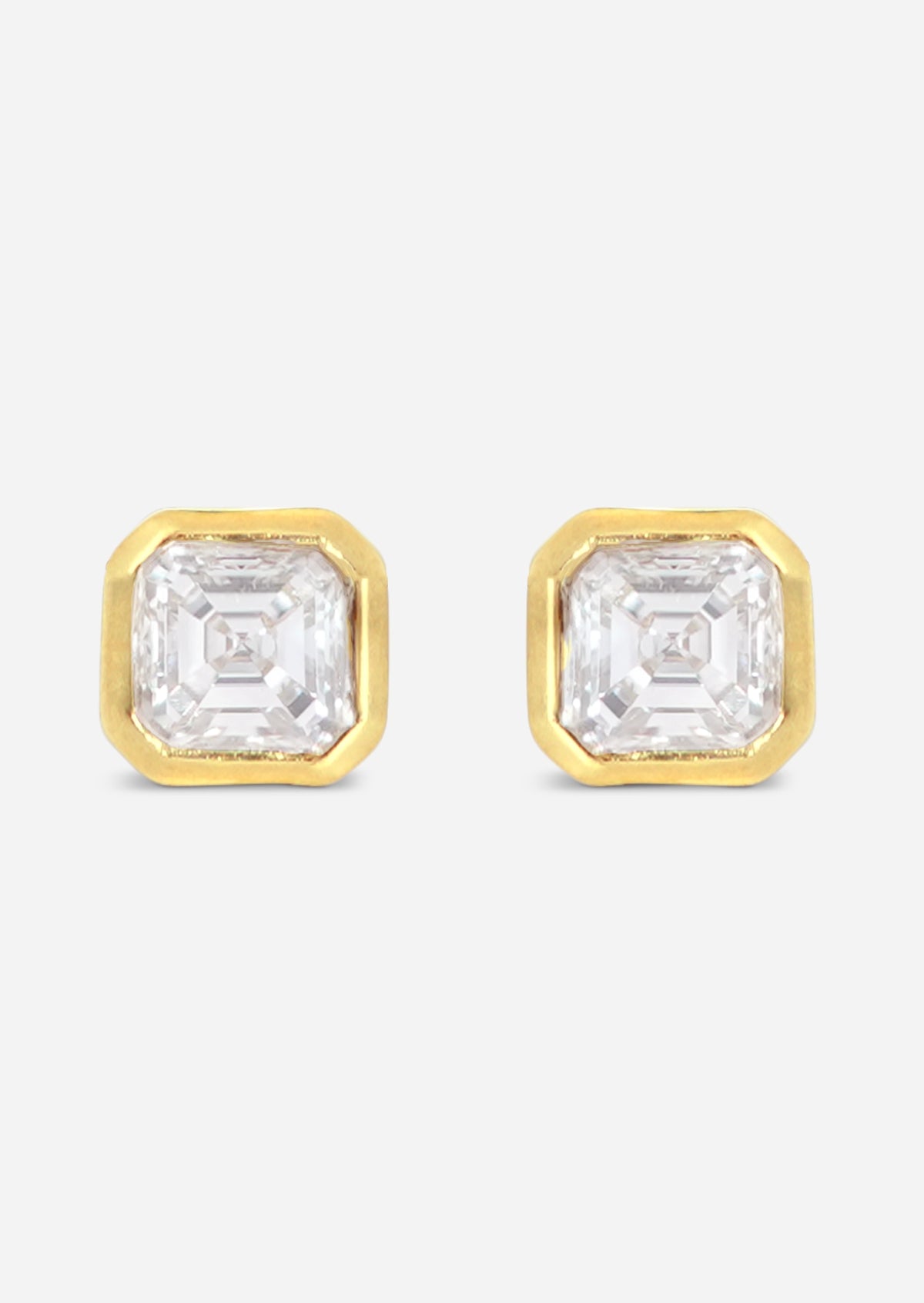 Asscher Diamond Threaded Flat Back Earring | Single
