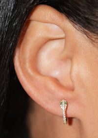 Diamond Snake Hoop - Emerald Eyes | Single