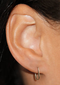 Gold Oval Lock Hoop | Single