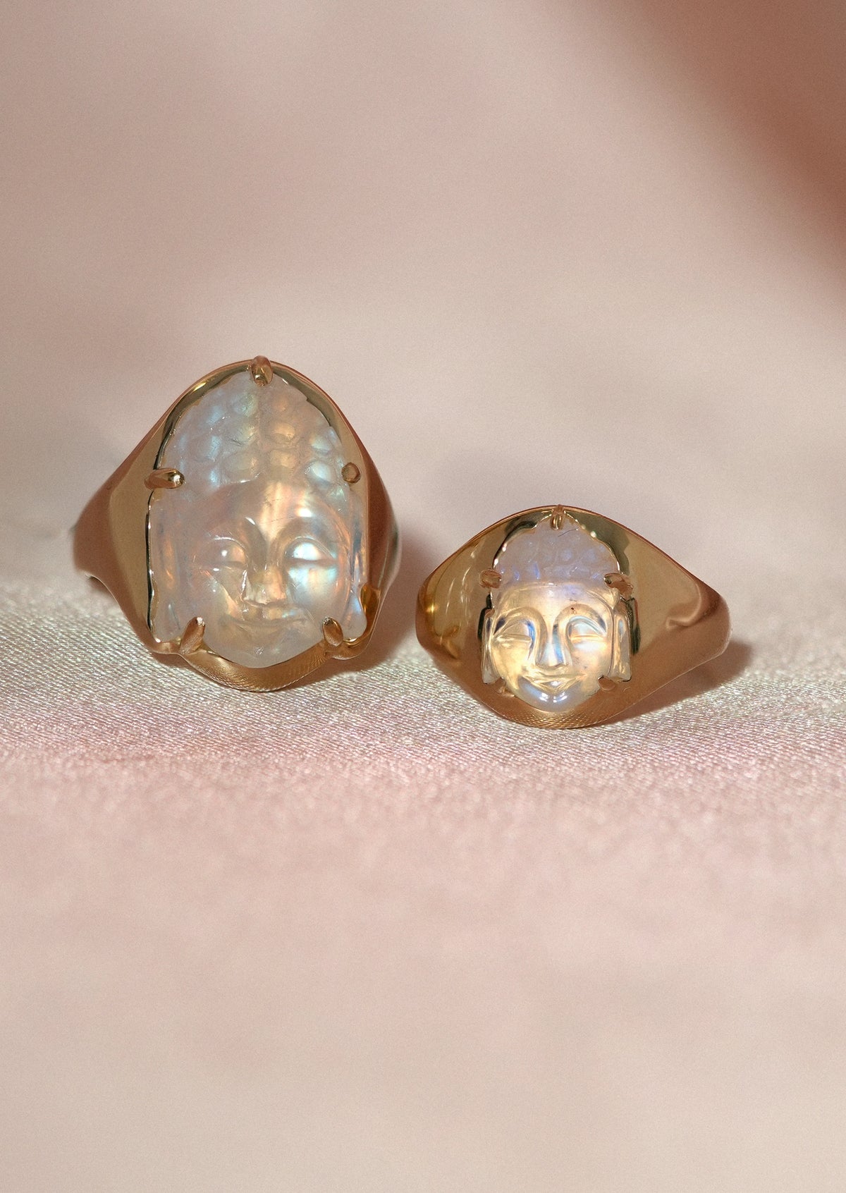 Mini Moonstone Buddha Ring