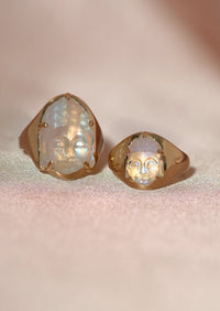 Mini Moonstone Buddha Ring