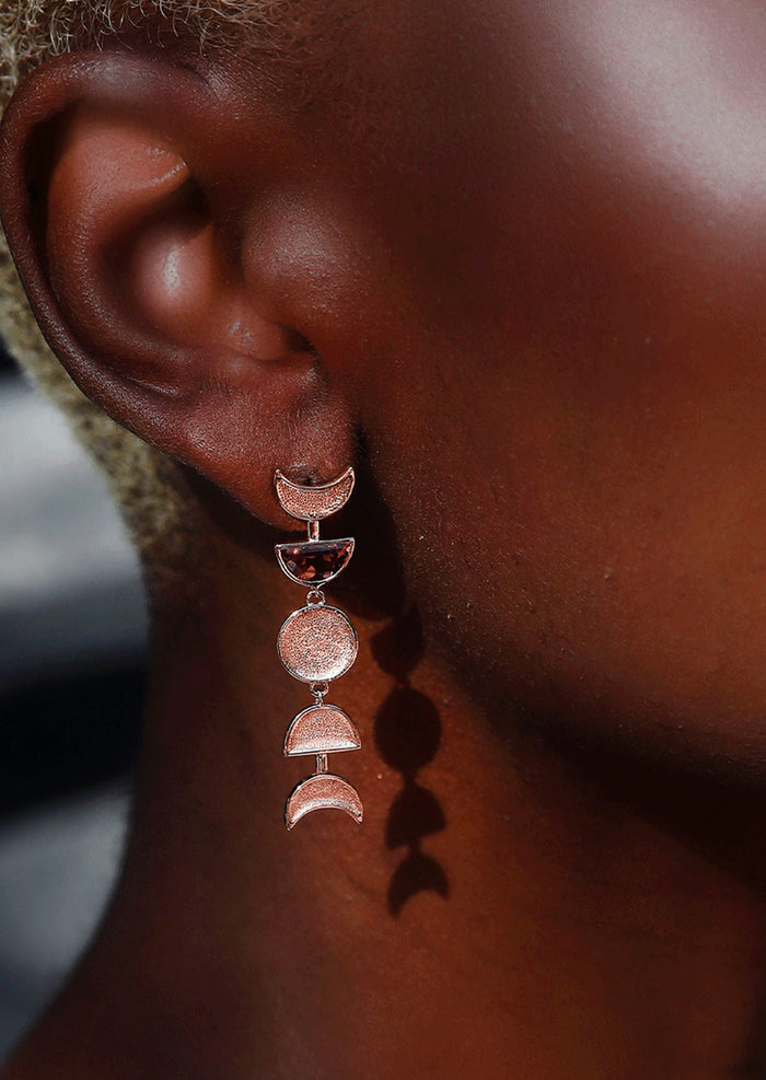 Moon Phase Earrings - Tourmaline