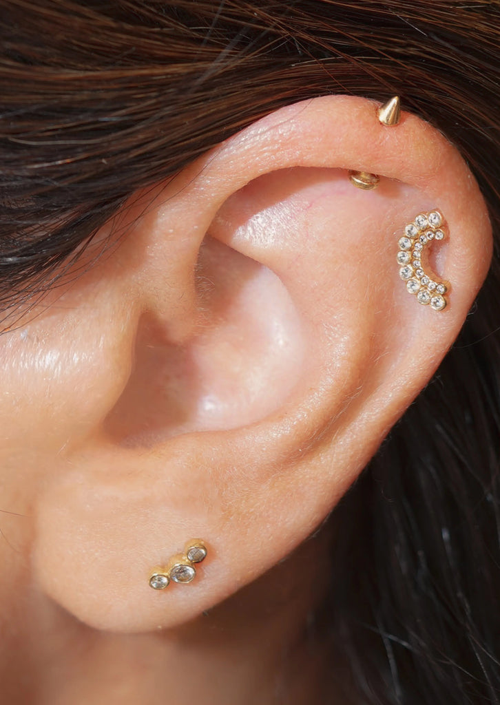 Spike Threaded Flat Back Earring