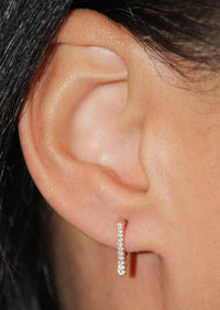 Mini Diamond Triangle Hoop | Single