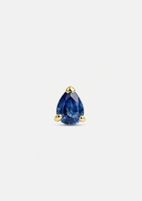 Mini Pear Sapphire Threaded Flat Back Earring