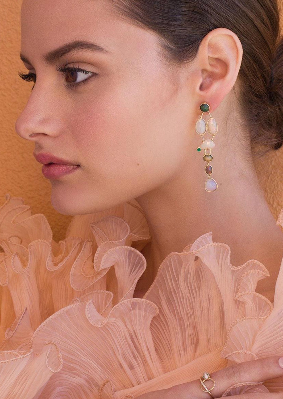 Opal Bone Chandelier Earring - V1