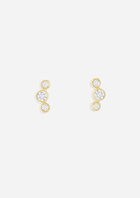 Open Curve 3 Diamond Threaded Flat Back Earring | Single