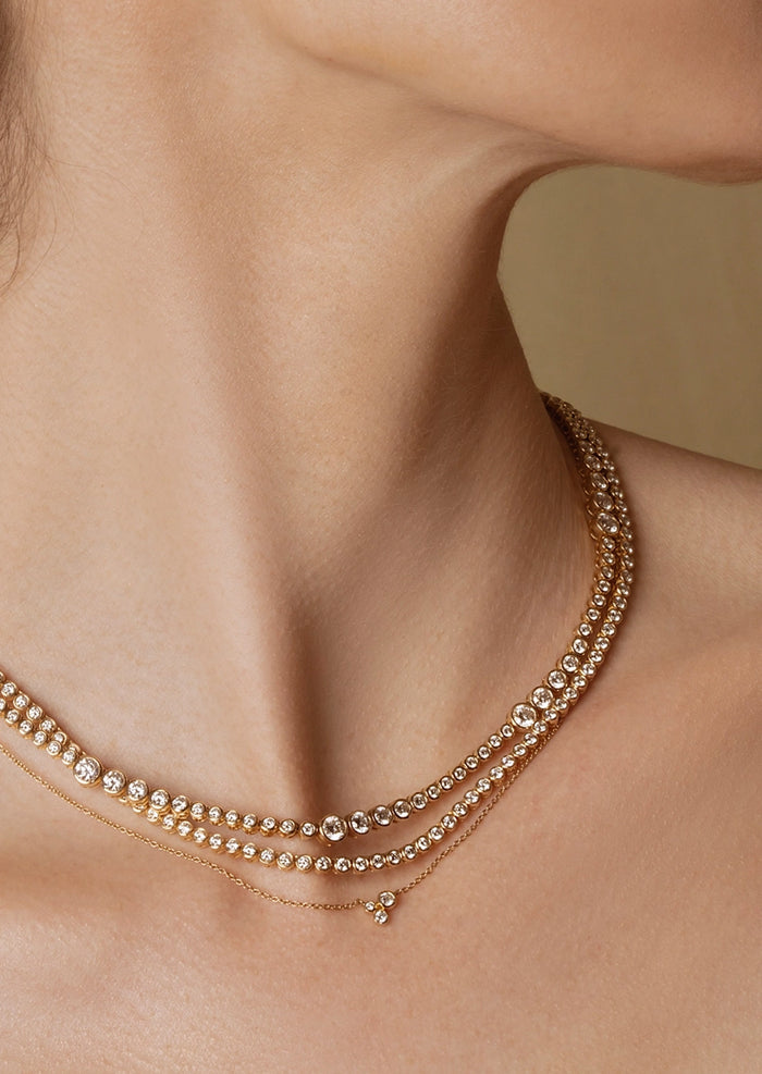 Bezel Eternity Tennis Necklace