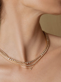 Bezel Eternity Tennis Necklace