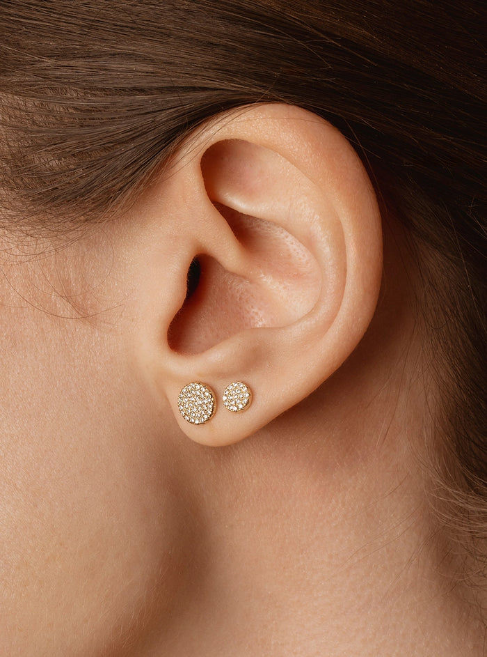 Mini Diamond Disc Earring | Single