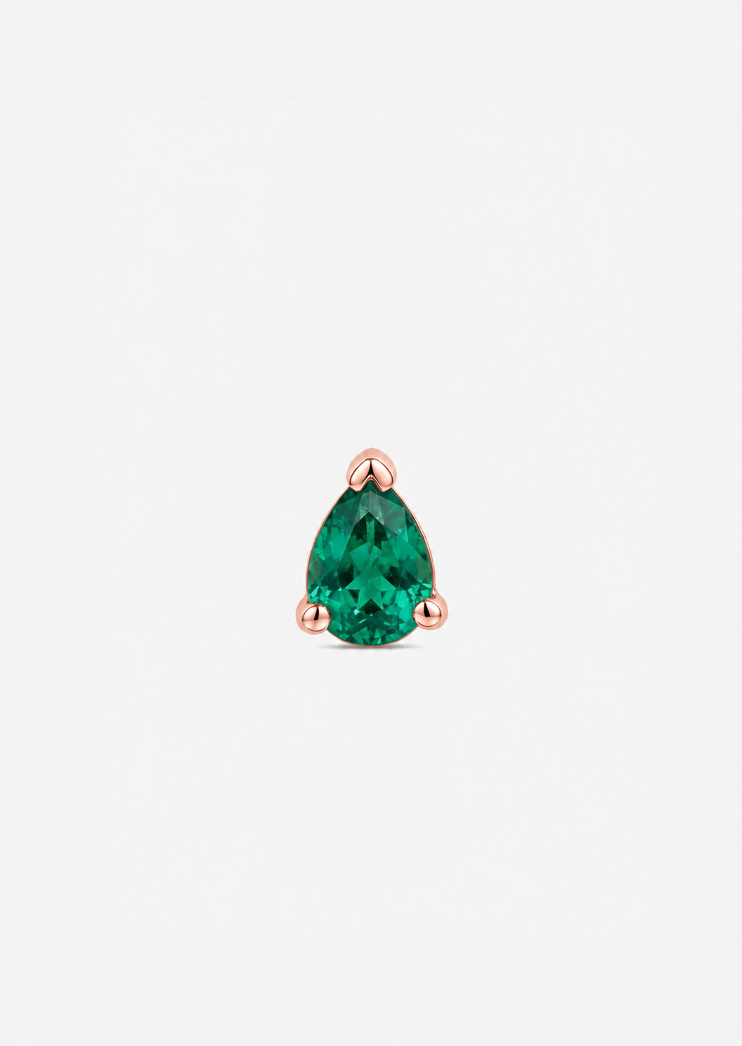 Mini Pear Emerald Threaded Flat Back Earring
