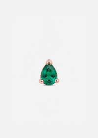 Mini Pear Emerald Threaded Flat Back Earring