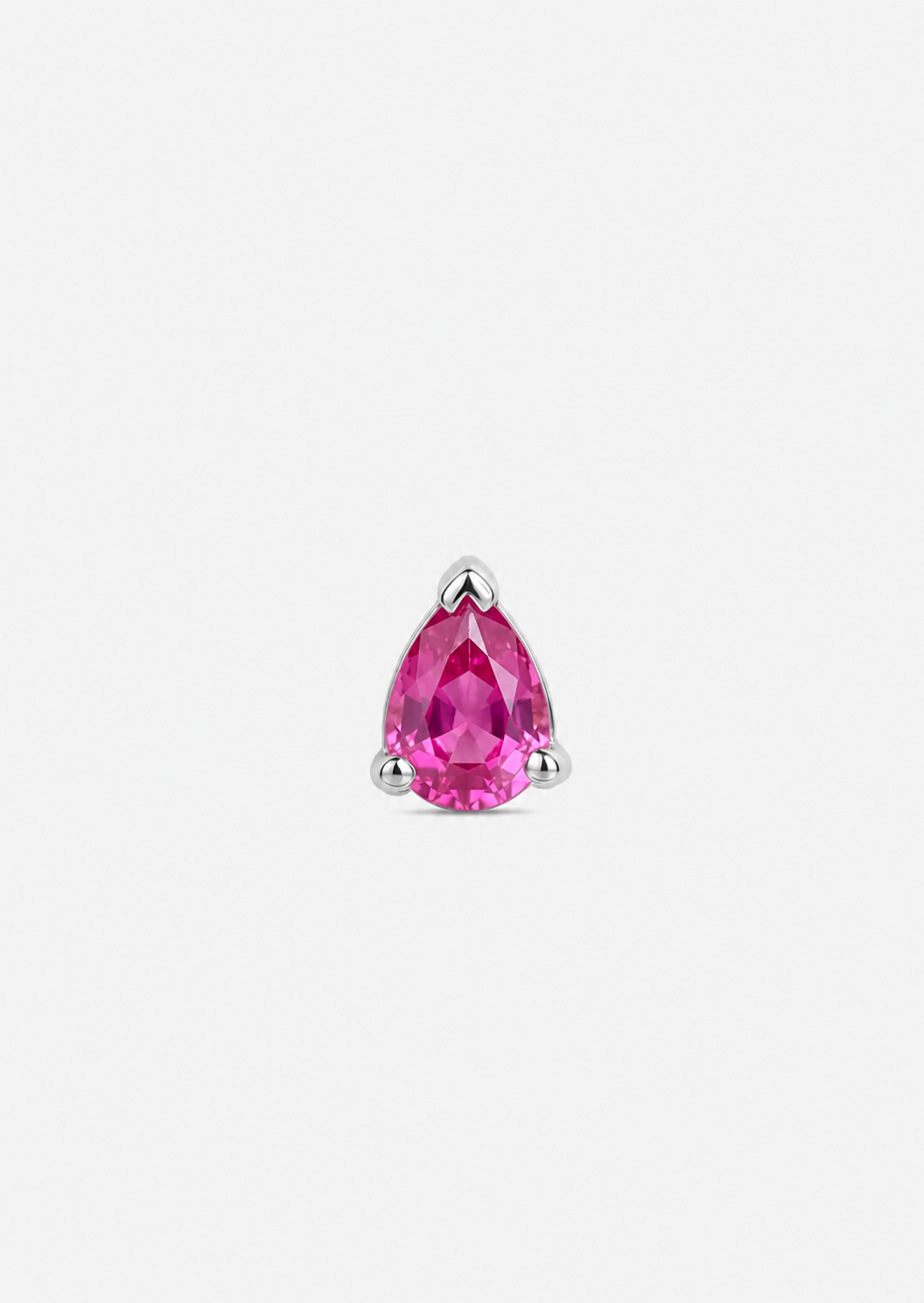 Mini Pear Ruby Threaded Flat Back Earring