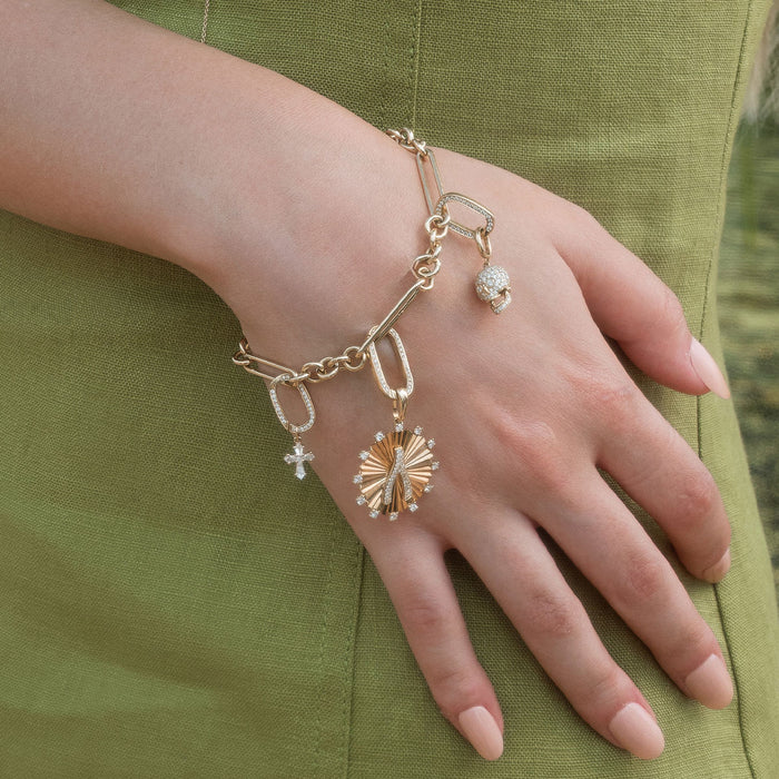 Diamond Oval Link Charm Connector