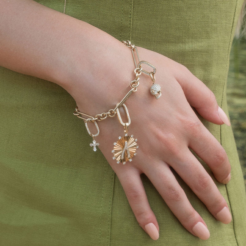Diamond Oval Link Charm Connector
