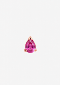 Mini Pear Ruby Threaded Flat Back Earring