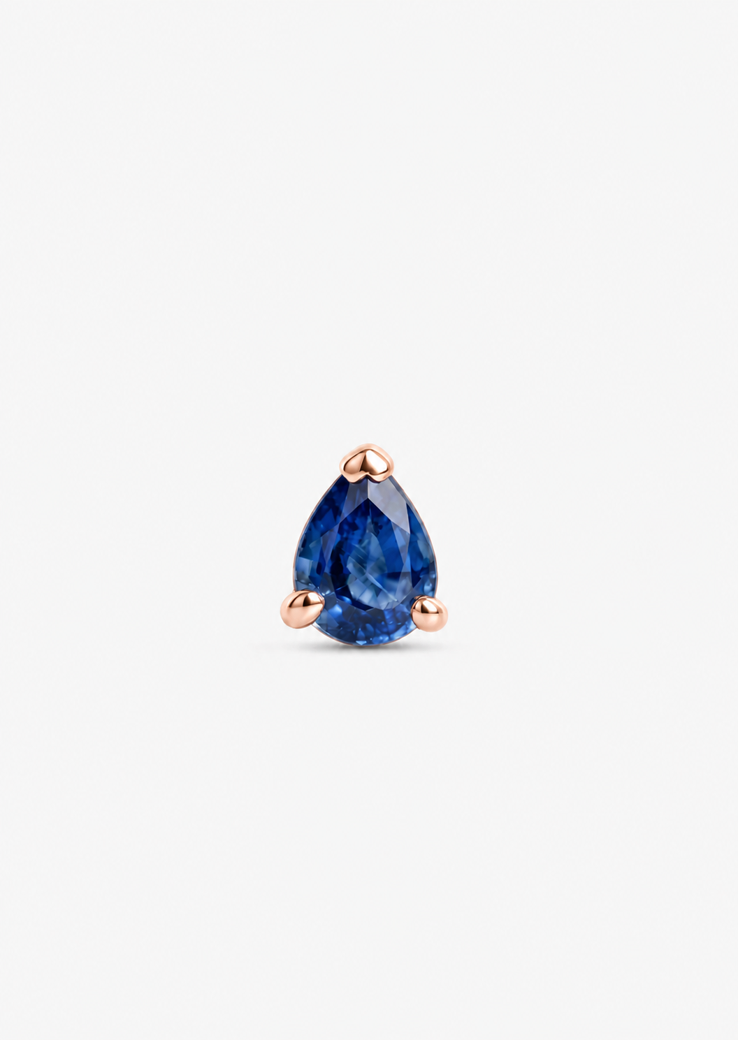Mini Pear Sapphire Threaded Flat Back Earring