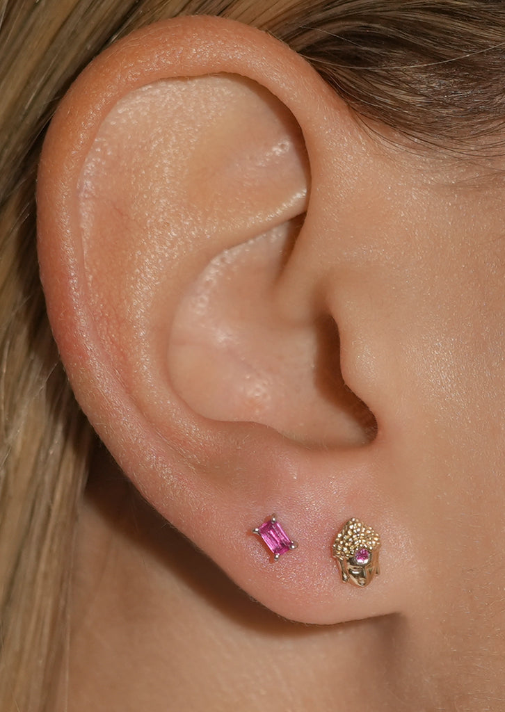 Third Eye Buddha Threaded Flat Back Earring