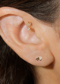 Virgo Threaded Flat Back Earring