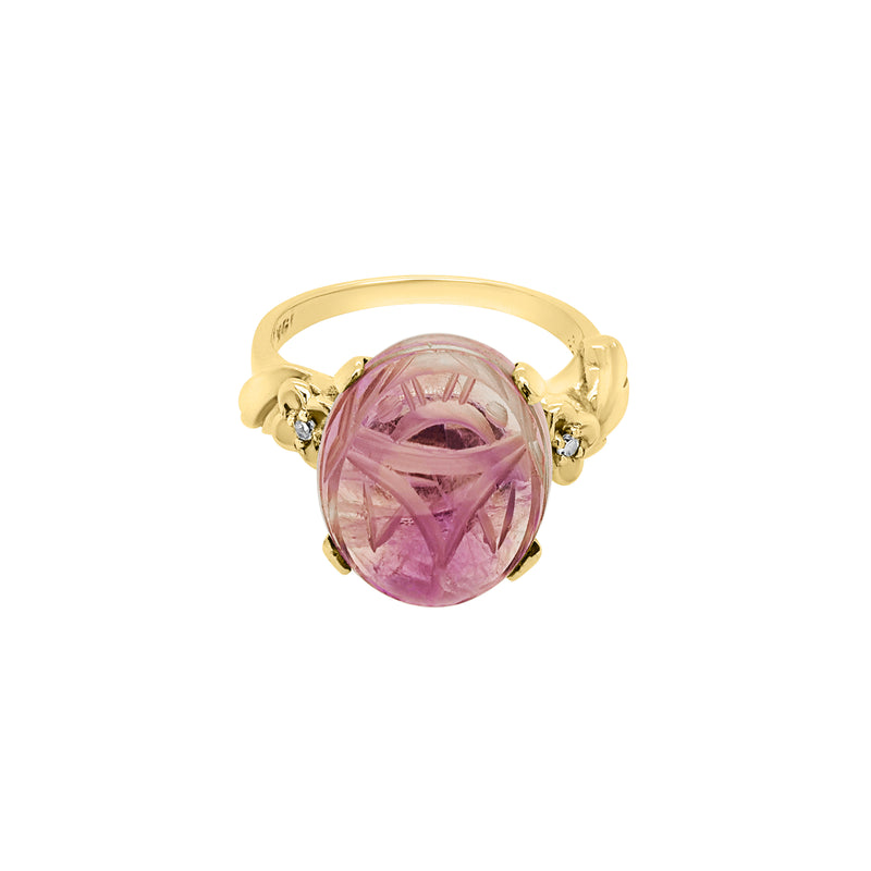 Amethyst Carved Scarab Ring