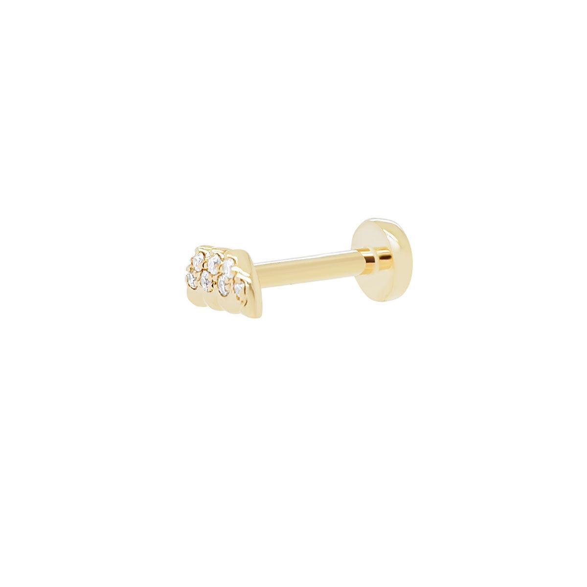 Aquarius Threaded Flat Back Earring | .50GM .04CT - Porter Lyons