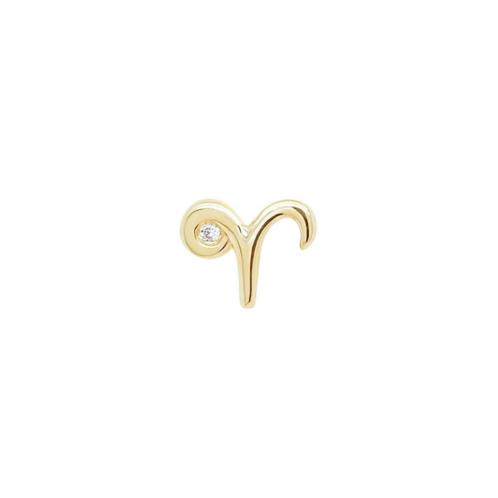 Aries Threaded Flat Back Earring | .60GMS .01CT - Porter Lyons