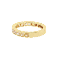 Asscher Half Bezel Yellow Diamond Ring | 2.5GMS 1.62CTW