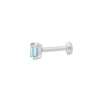 Mini Baguette Apatite Threaded Flat Back Earring | .25GMS .08CT | Single