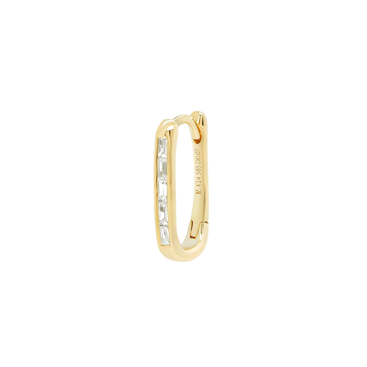 Diamond Oval Lock Hoop | 0.76GMS 0.07CTS | Single