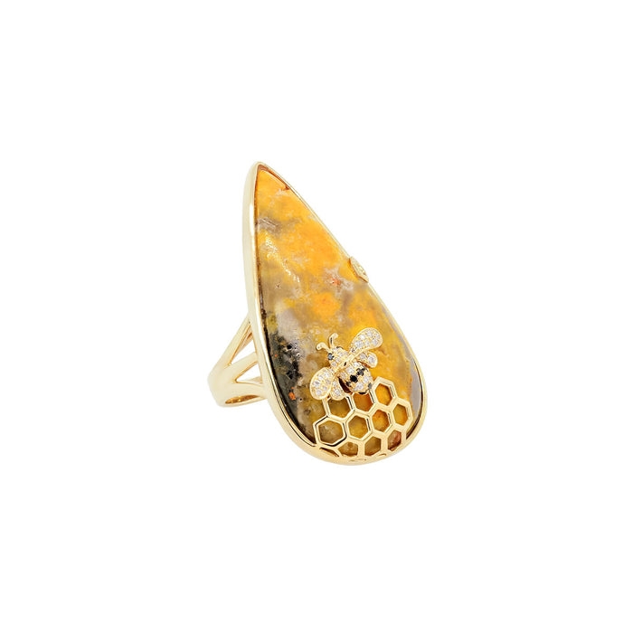 Bumble Bee Jasper Ring | 5.10GMS 0.10CT